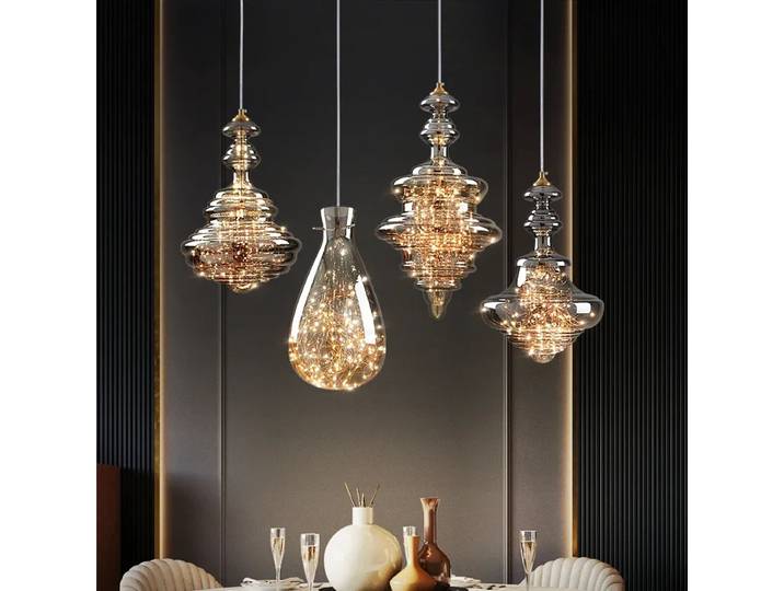 Lampe suspendue design moderne en forme de goutte de pluie, pour chambre à coucher, chevet, luxe, lustre en cristal entièrement en cuivre, lampe de décoration pour Restaurant, Bar, bureau