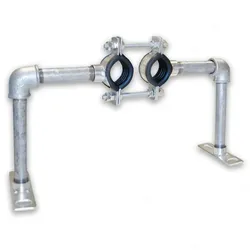 Fixpunktschelle für Fernwärmeleitung Doppelrohr (Ausführung: 50mm - Ø 200/240mm)