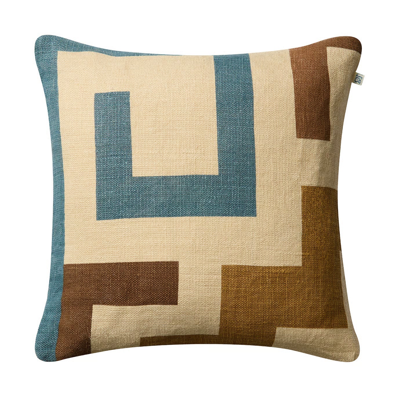 Chhatwal & Jonsson Aman kussenhoes 50x50 cm Heaven blue-taupe-khaki