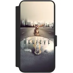 Nivocase Klapphülle für Samsung Galaxy S23 Handyhülle aus Kunst Leder NIVOflip schwarz Motivation Tiere (Samsung Galaxy S23), Smartphone Hülle, Schwarz