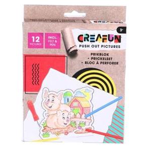 Creafun Prikblok Durchstechblock mit Stift und 12 Schablonen Bauernhaus (49698041)