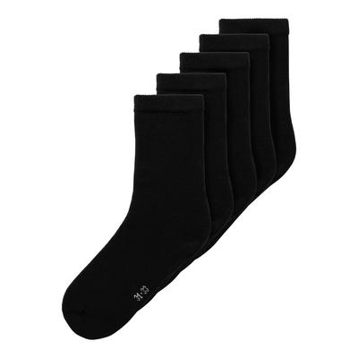 Freizeitsocken NAME IT "NKNSOCK 5P SOLID NOOS", Mädchen, Gr. 25 (27), Sockengröße, schwarz, Baumwollmischung, unifarben, Socken