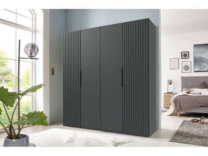 Drehtürenschrank Andorra 200cm Grau/Graphit