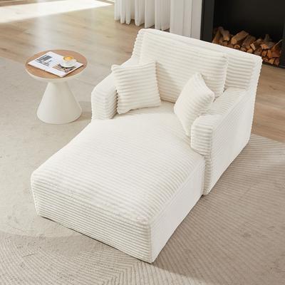 Corduroy Upholstery Indoor Single Chaise Lounges Sofa