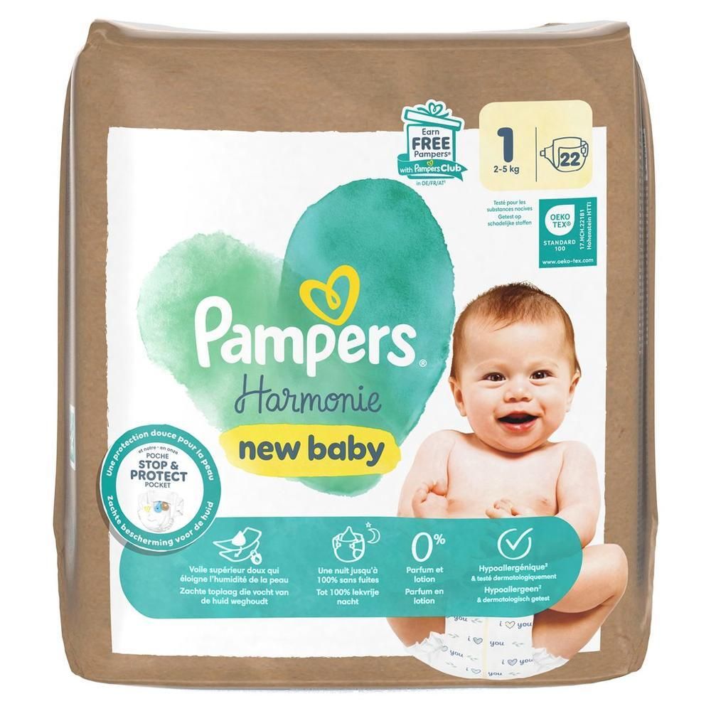 Pampers Harmonie Gr1 2-5kg Single Pack 22 Stk St Windeln