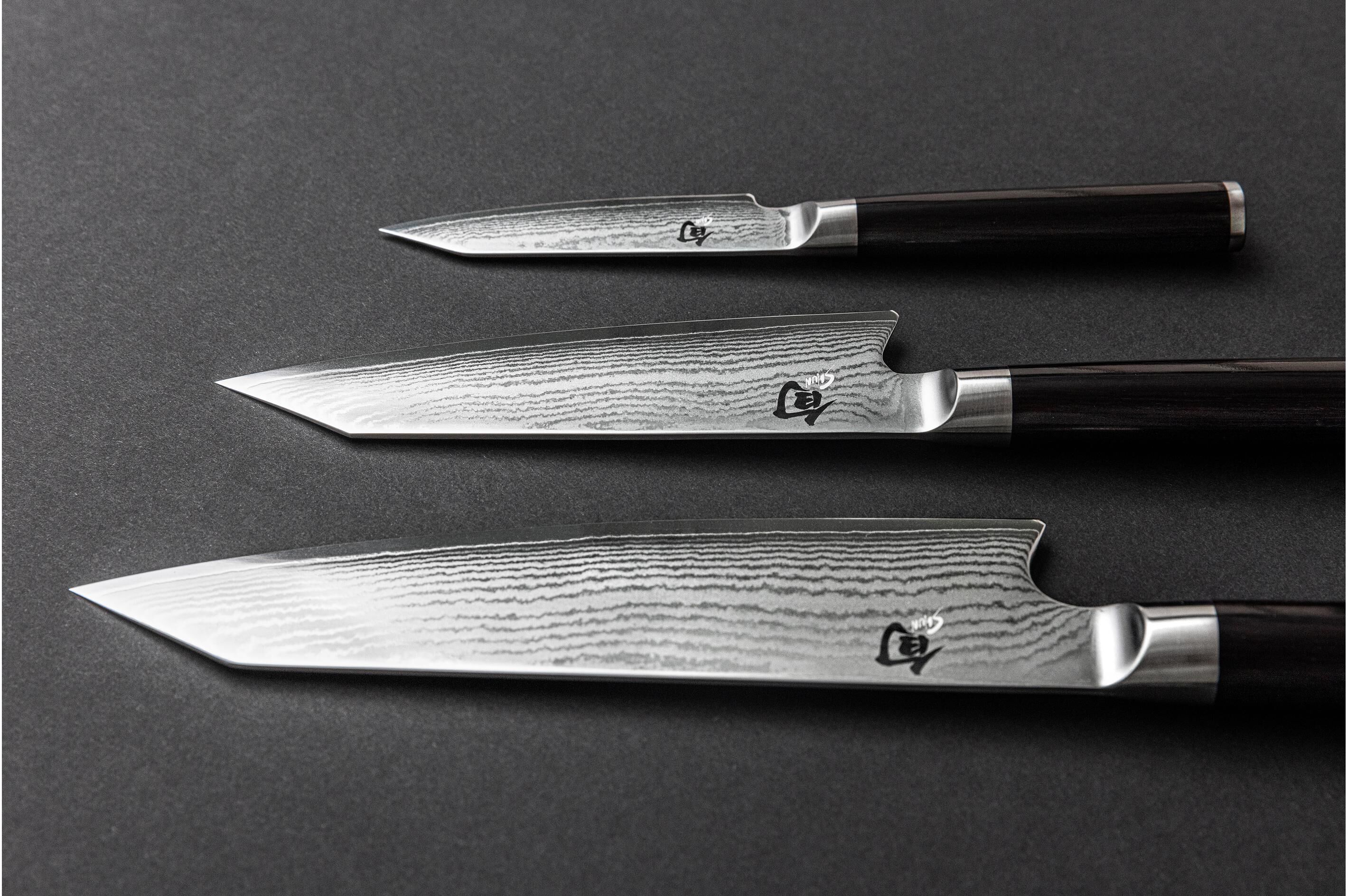 Asiamesser KAI "Shun Classic 20 cm", schwarz, Klingenlänge 20cm, Damaststahl, Kochmesser, Asiamesser schwarz Klingenlänge 20cm