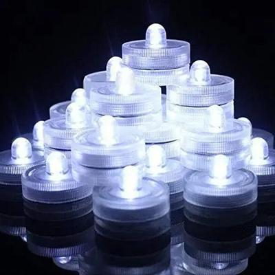 Uplift Picks Waterproof Submersible LED Tea Lights Flameless Wedding & Pool Decor white Light 24 Pcs