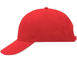 Basecap "MB024" 6-Panel-Sandwich - red/white