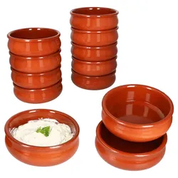 12x BERLIN Cazuela Schale bauchig Ø18,5cm Tonware Gr.L mediterran Antipasti