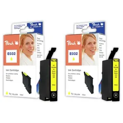 Peach Doppelpack Tintenpatronen gelb kompatibel zu Epson T0324Y*2, C13T03244010
