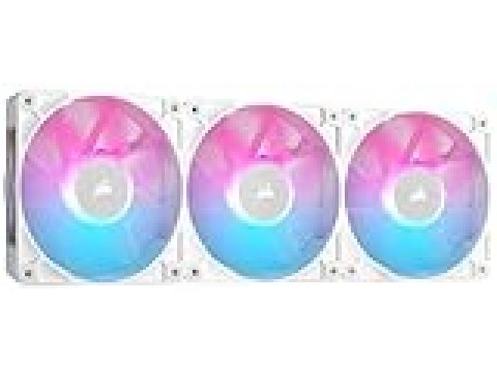 CORSAIR iCUE LINK RX120 RGB 120mm Ventilateurs PWM avec Hub Système iCUE LINK - Roulement à Dôme Magnétique - Triple Pack - Blanc