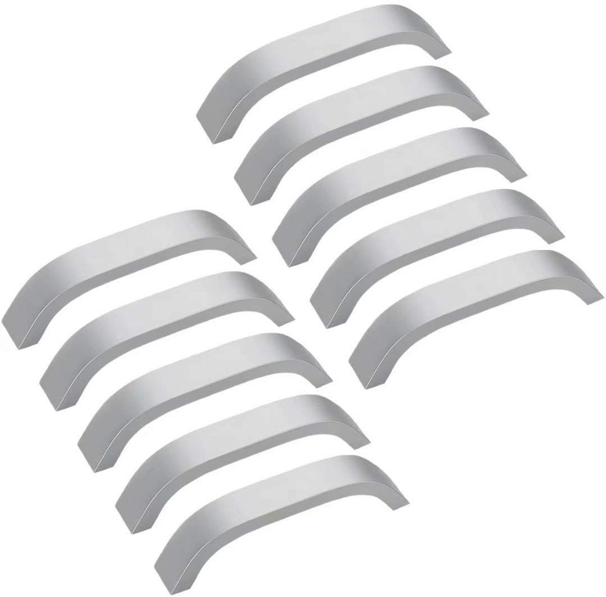 Moderne Kastgrepen - Zilver Aluminium - 10 Stuks