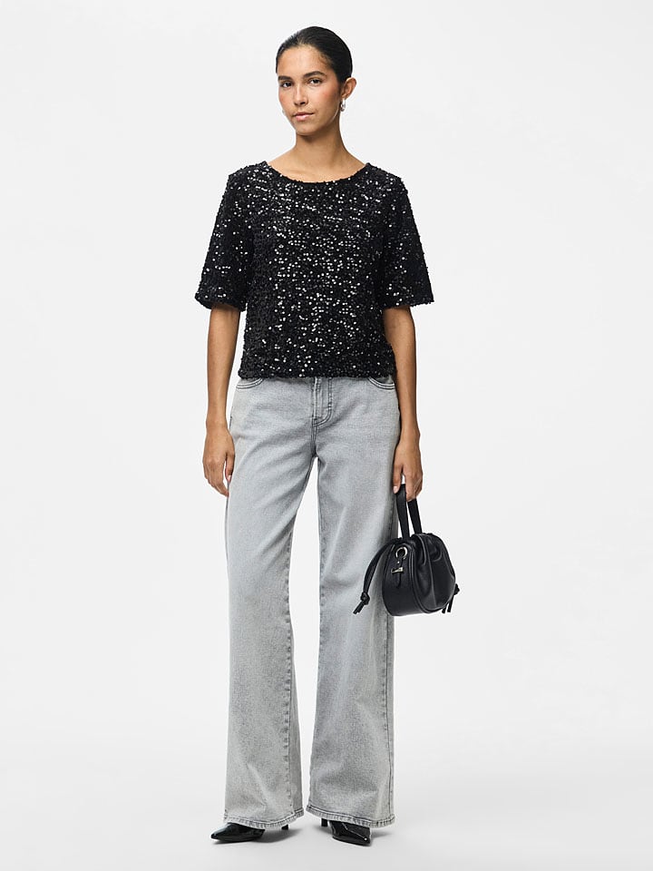 Pieces Top "Kam" in Schwarz - M