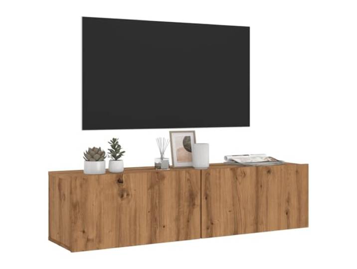 HEFZGDB TV-Wandschrank Artisan-Eiche 120x30x30 cm Holzwerkstoff mit reichlich Stauraum für Multimedia-Geräte und Dekoartikel, langlebiges TV-Möbel zur Wandmontage mit praktischem