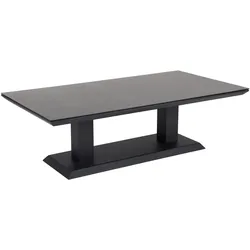 Gartencouchtisch Heis, aus Aluminium und Glas, modern, höhenverstellbar, schwarz