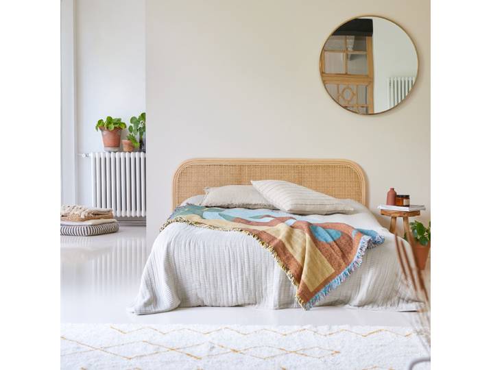 Kopfteil aus Rattan 160 cm Vintage Rattan - Natur - Rattan