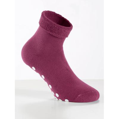 ABS-Socken WÄSCHEPUR, Damen, Gr. 135, Normalgrößen, lila (beere), 80% Baumwolle, 15% Polyamid, 5% Elasthan, Socken