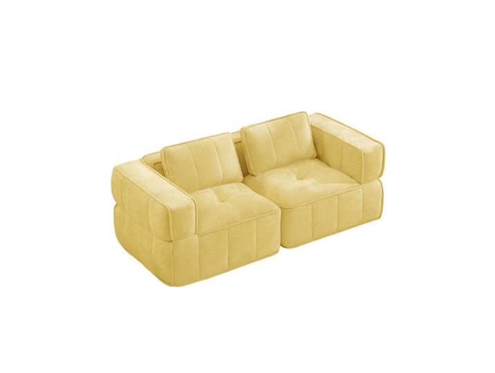 Flora Grace Sofa 198/93/67 cm in Gelb, modular, rahmenlos und mit tiefer Sitzfläche, Kunststoff, 93x67x198 cm, Wohnzimmer, Sofas & Couches, Sofas