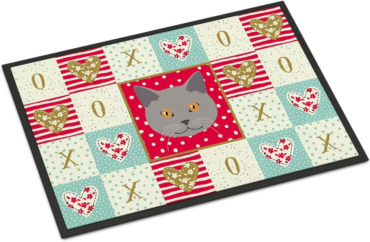 Veelkleurige vlekbestendige entree deurmat van 36 x 24 cm