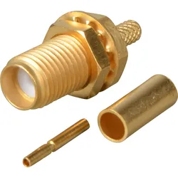 R125 312 120 - SMA-Einbaubuchse RG174/316, gerade, crimp