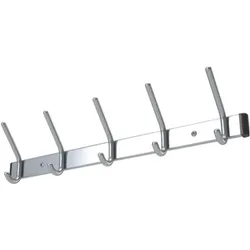 HP Autozubehör, Kleiderhaken + Wandgarderobe, Wandgarderobe Aluminium F1 naturfarbig 9 Hut-/9 Mantelhaken Länge 1300 mm Hakenabstand 150 mm