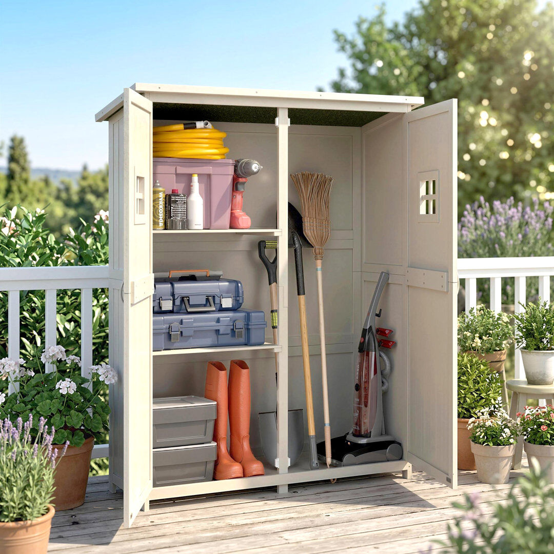 WFX Utility 122 cm x 61 cm Werkzeugschuppen aus Holz Grey 127.5cm W X 50cm D X 164cm H