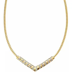 Kette ohne Anhänger FIRETTI "Schmuck Geschenk Silber 925 Halsschmuck Halskette", gold (silberfarben, gelbgoldfarben), Halsketten, Damen, Diamanten Silber 925 (Sterlingsilber), L: 47 B: 6mm, Diamanten, Silber 925 (Sterlingsilber), mit Diamanten, B:6mm