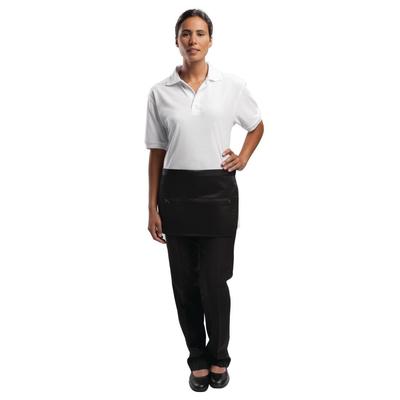 Whites Chefs Clothing Lemonadier-Schürze mit Reißverschlusstaschen, Weiß und Schwarz