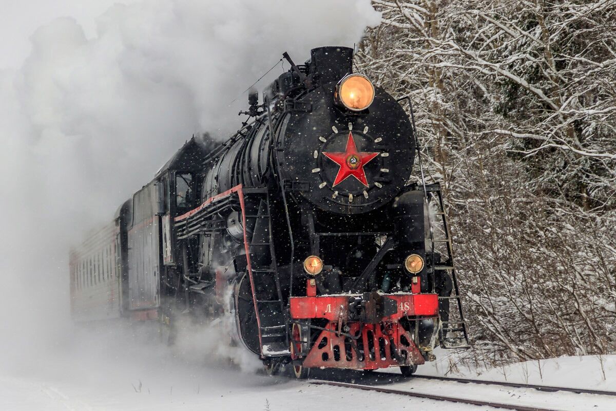 Fototapete PAPERMOON "Alte Dampflokomotive", bunt, B:1,5m L:1,11m, Vlies, Tapeten, Fototapete