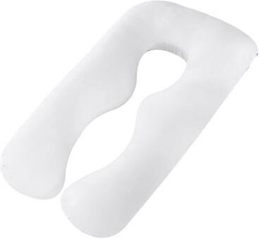 Inspired Finds U Shape Maternity Pillow Cover 100% Cotton Replacement Case For Pregnancy & Nursing Body Pillows white
