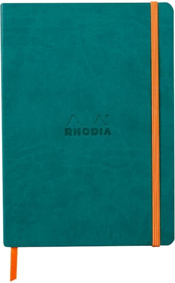 Rhodiarama soft A5 peacock ruled ivory