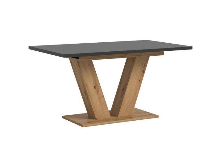 Mid.you Esstisch, Grau, rechteckig, Bodenplatte, 90x76x150-190 cm, FSC Mix, ausziehbar, Esszimmer, Tische, Esstische, Esstische ausziehbar