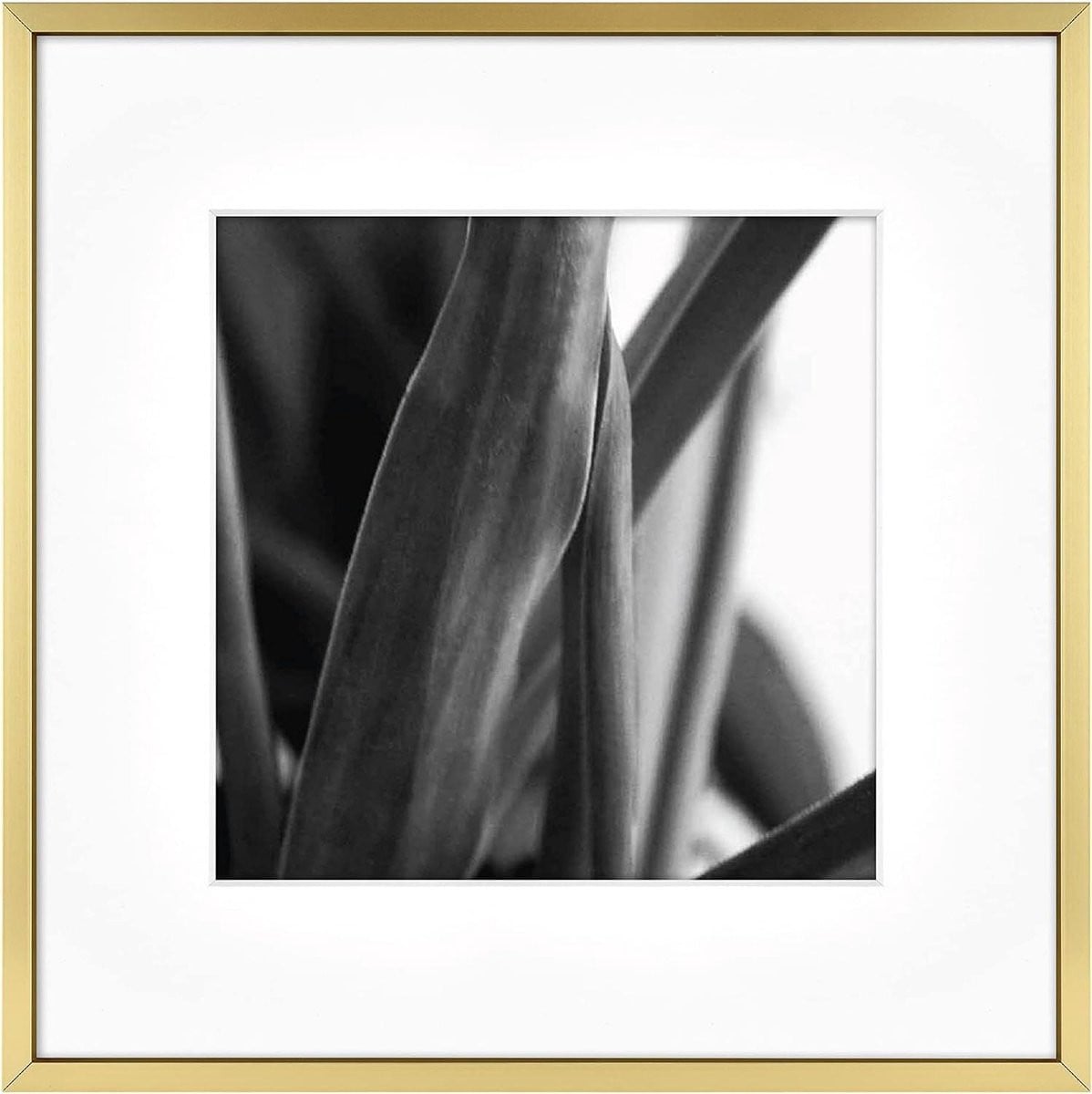 Wandlijst Messing Fotolijst Galerij Muur Decoratie met Verstelbare Mat 30x30 cm