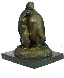 Bronzhaus Antarctic Spring Penguins Bronze Sculpture Art Deco Figurine Art Statue Figure