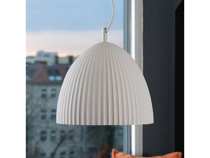 OSRAM Hängelampe Decor Plaster Routes Bell, dimmbar, weiß / opal, für Wohn- / Esszimmer, Gips / Ton, Pendelleuchte