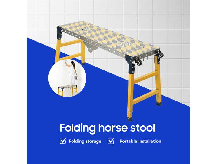 Échelle-échafaudage pliante réglable en hauteur, capacité 500 kg, pour travaux de peinture, décoration, élimination de saleté et travaux d'ingénierie
