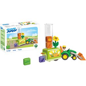 playmobil Spielset JUNIOR 71773, ab 1 Jahr, Traktor mit lustiger Pflanzmaschine, 11 Teile