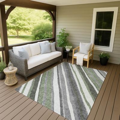 Addison Rugs Machine Washable Indoor/ Outdoor Stripe Angles Chantille Rug