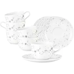 Seltmann, Tasse, Liberty Silver Stars Kaffeetassen mit Untertassen (260 ml, 12x)