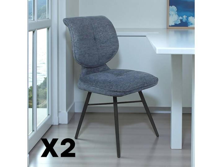 Chaise design modernr (lot de 2) LIGURIE - Bleu