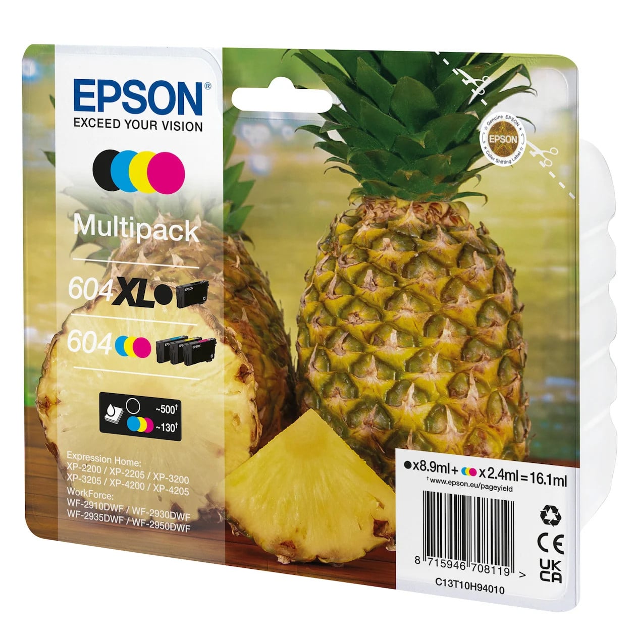 Epson 604/604XL Inktcartridge Multipack - 4-delige set - Zwart, Geel, Cyaan, Magenta - Origineel