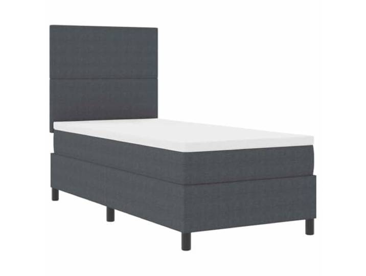 KTHLBRH Boxspringbett Boxspringbett Dunkelgrau und Weiß 80 x 200 cm Verstellbares Kopfteil, feste Latten, technisches Holz, Taschenfedern, rechteckiges Design, modernes Zimmer