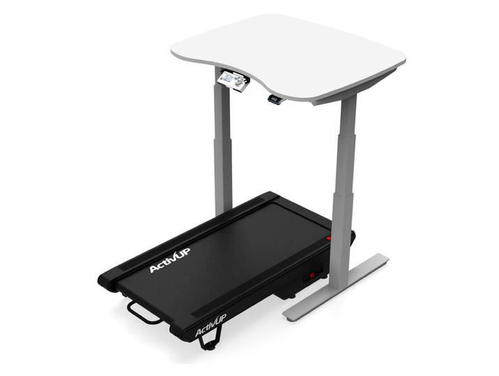 Activ'Up Tapis Bureau de marche intensif Softwalk 120 cm - Plateau Mélaminé Blanc finition Blanc