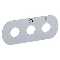 ABB MA6-1015 Textschild 3-fach silber I O II, Alu silber-grau für Kunststoffgehäuse 1SFA611930R1015 MA61015