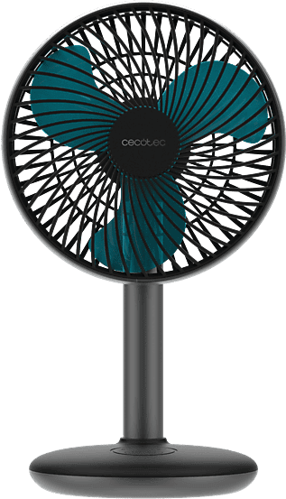Ventilador de sobremesa - Cecotec EnergySilence 4000 Portable Desk Dark, Batería mAh, 6", Control táctil, 4 velocidades, Modo brisa, Negro