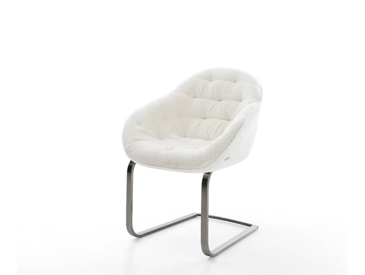 Cantilever Gaio Flex bouclé doux beige pied cantilever plat grafiete