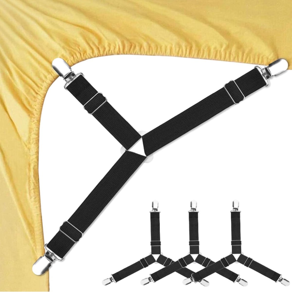 Elastische hoeslakenhouder en lakenspanner voor dekbedclips