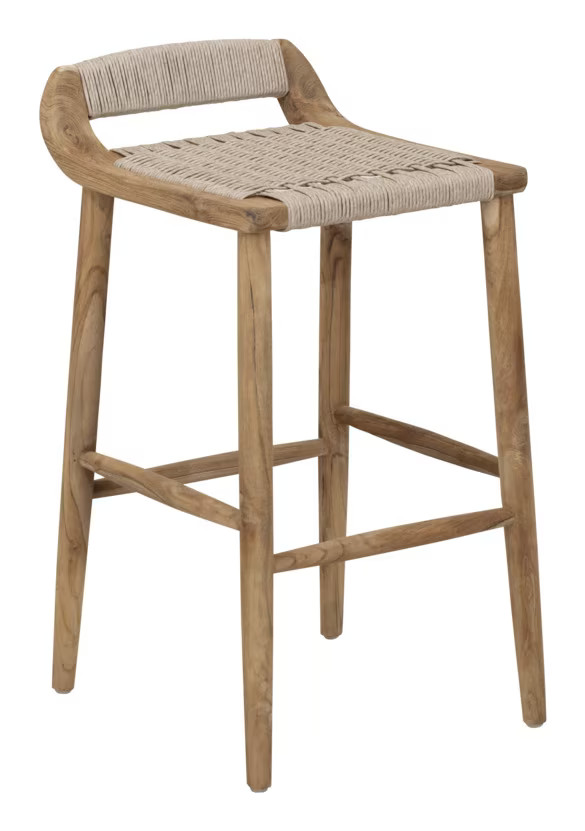 MUST Living Barstoel Sakura Teakhout - Naturel - Zithoogte: 65 cm
