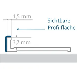 HSK Abschlussprofil flächenbündig ca. 23 × 5,2 x 2550 mm, chromoptik, 930009-41 930009-41