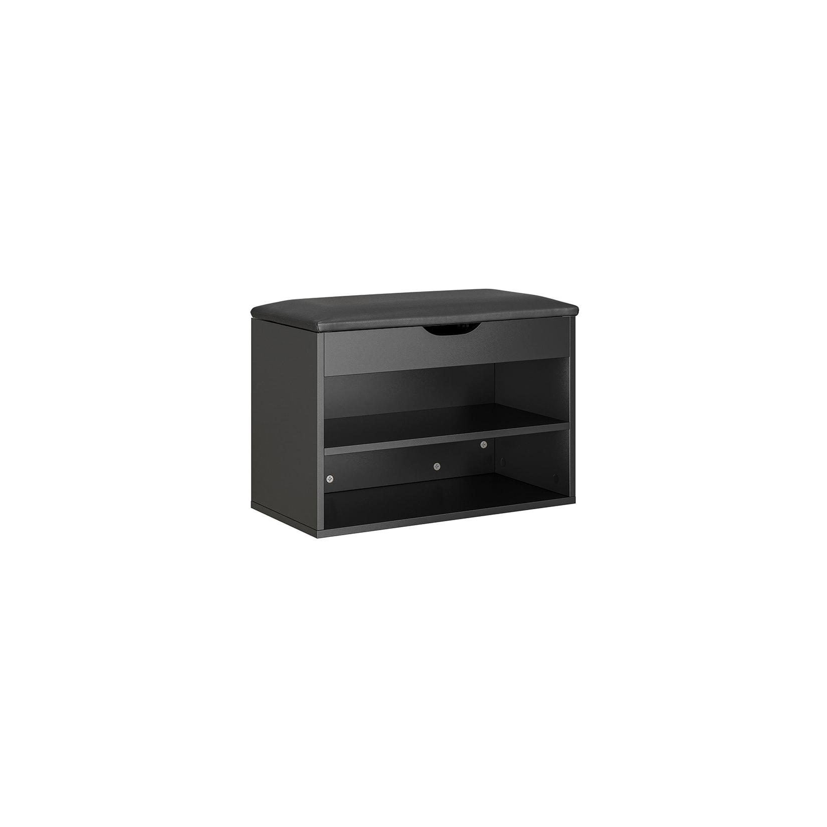 SoBuy Schuhbank 2 shelfs Schwarz 60x30x43cm Modern